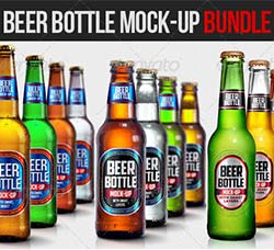 三套啤酒瓶品牌标签展示模型：Beer Bottle Mock-Up Bundle